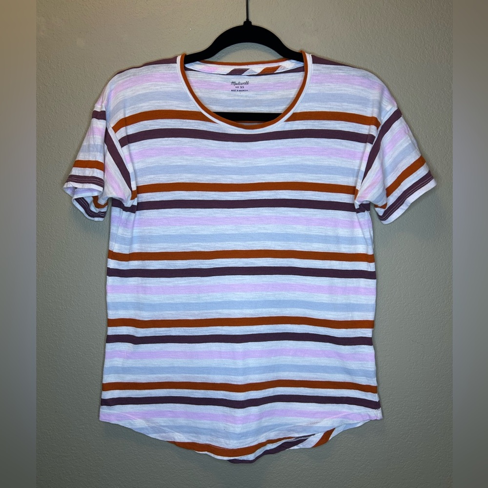Madewell Womens 100% Cotton Striped Short Sleeve T Shirt Size XS